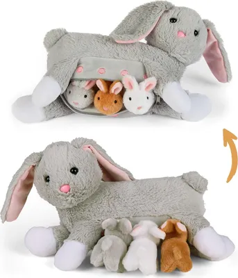 Produktbild von Mama Kaninchen mit Babys Plüsch Mamanimals 26cm