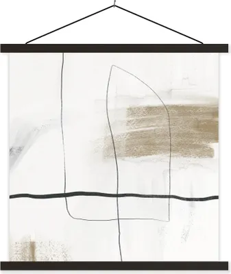 Produktbild von MuchoWow® Textilposter Kunst - Minimalismus - Abstrakt 120x120 cm mit schwarzem Rahmen - Aufhängungsset