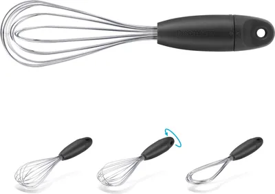 Produktbild von Schneebesen Mini Flisk, 3-in-1, Schwarz - 23cm - faltbar | Dreamfarm