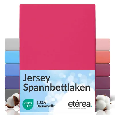 Produktbild von Jersey Spannbettlaken 80x200 cm, 100% Baumwolle Bettlaken Spannbetttuch 80x200 cm - Pink