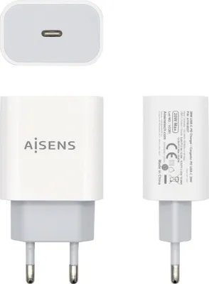 Imagen del producto de Aisens Cargador 20W USB-C PD3.0 1xUSB-C Blanco
