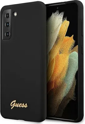 Obrázok produktu pre Guess GUHCS21MLSLMGBK S21+ G996 black/black Pevné puzdro Silicone Script Metal Logo Protective Cover