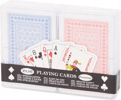 Zdjęcie produktu dla Karty do gry 2 talie w pudełku poker remik pasjans