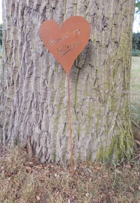 Produktbild von Gartenstab Gartenstecker Beetstecker "Herzlich Willkommen" Eisen Rost 75 cm