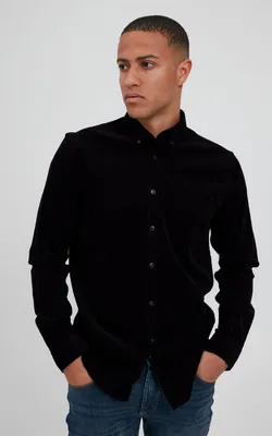 Image de !Solid SDJuan LS Corduroy 211104208 Chemise décontractée pour homme en velours côtelé avec poche poitrine, patte de boutonnage et col, en coton de haute qualité
