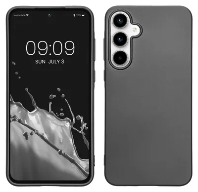 Produktbild von kwmobile Handyhülle für Samsung Galaxy A55 5G Hülle - Silikon Case metallisch schimmernd - Schutzhülle Cover - Metallic Grau