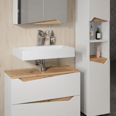 Produktbild von Badmöbel-Set Vicco Marelle Weiß 3 Teile mit Hochschrank, Model 57518