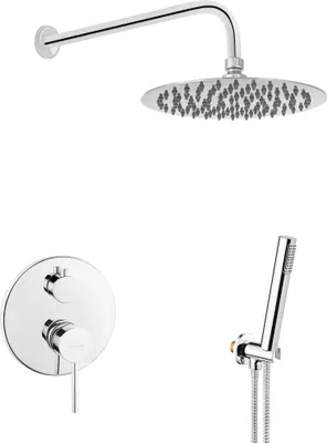 Productafbeelding van BADLAND Complete doucheset DAFNI, inbouwarmatuur met douchekop, zilverkleurig