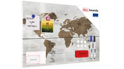 Immagine prodotto di Lavagna magnetica in acciaio MAPPA CHIARA 60x40cm METALboards lastra adatta per tutti i tipi di calamite + set di accessori GRATIS