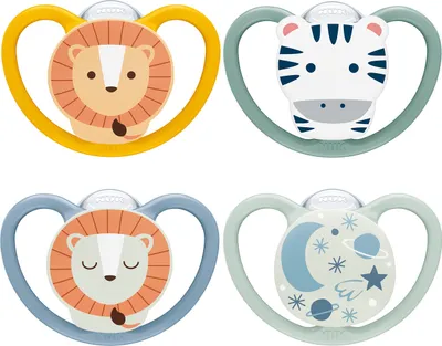 Produktbild von NUK Space Schnuller Silikon Gr.3 – Löwe, 4er Set, BPA-frei