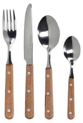 Produktbild von Mikasa Besteck-Set Drift 16-teilig Edelstahl mit Holzgriffen poliert