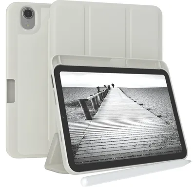 Produktbild von EAZY CASE Smartcase mit Stifthalter für Apple iPad Mini 6 (2021) Hülle mit Stifthalterung, Tablet Cover aufstellbar  8,3 Zoll in Grau