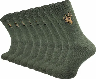 Produktbild von Gawilo  Jägersocken mit Hirsch Motiv | Pflegeleicht & robust | Perfektes Geschenk für Jäger | Herren (9 Paar), Grün Hirsch / 43 - 46