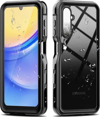 Immagine prodotto di Custodia impermeabile per Samsung Galaxy A15 5G/4G, resistente alla polvere e alla neve, IP68 custodia protettiva completa con protezione dello schermo integrata nero