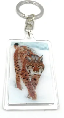 Immagine prodotto di Onwomania - Lince delle nevi eurasiatica - Ciondolo portachiavi in metallo 3D, ideale come regalo, ad esempio per il vostro migliore amico, la mamma - Per uomini, donne e bambini