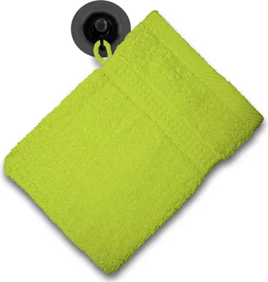 Produktbild von Waschhandschuh Waschlappen grün apfel 16x21 cm Frottee Baumwolle Frottierware