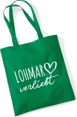 Produktbild von Huuraa Jutebeutel Lohmar verliebt 10 Liter Kelly Green Baumwolle Tasche Geschenkidee