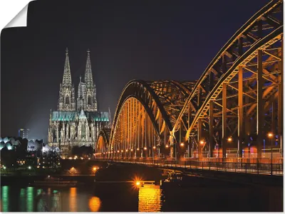 Produktbild von ARTland Poster Kölner Dom mit Brücke Größe: 40x30 cm