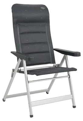 Aluminium-Klappstuhl Deluxe, dunkelgrau, ergonomisch, 47 cm Sitzhöhe