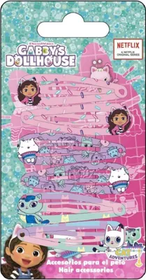 Produktbild von Gabby’s Dollhouse Haarspangen Set 6 bunte Clips für Kinder & Mädchen