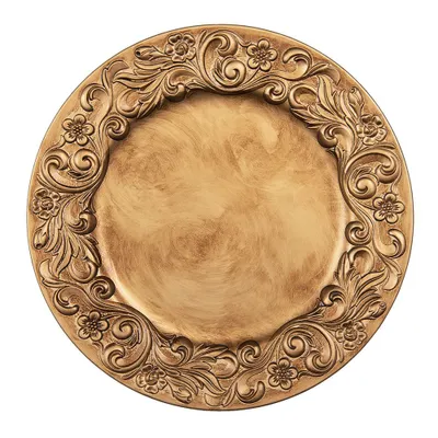 Produktbild von Clayre & Eef Unterteller Ø 33 cm Goldfarbig Kunststoff Rund
