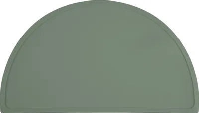 Immagine prodotto di Relaxdays Tovaglietta per bambini, a semicerchio, antiscivolo, lavabile, tappetino da tavola in silicone per neonati, LxP: 41,5x24 cm, verde scuro