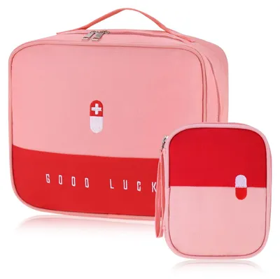 Produktbild von Erste-Hilfe-Tasche Medizintasche Reisetasche - Wasserdicht - 2 Stück - Rosa
