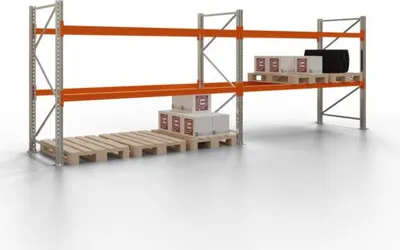 Produktbild von Palettenregal - 2,2 t - 2,0 x 5,7 x 1,1 m - 2 Felder - Schwerlastregal - VKfrei