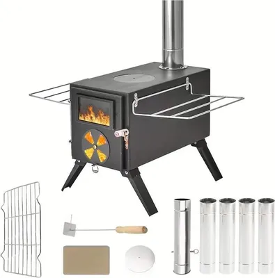 Produktbild von Outdoor Campingkocher - Zeltheizung Brenner - Tragbar klappbar - Multifunktionale Feuerstelle - Aluminiumlegierung - Ohne Zündvorrichtung