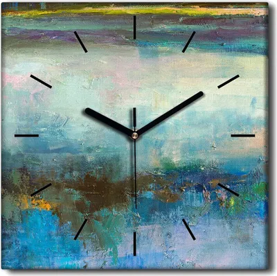 Produktbild von Coloray Uhr auf Leinwand 30x30 cm Wand Uhr Dekoration Wohnzimmer Segeltuch schwarze Hände -Abstraktionskunst