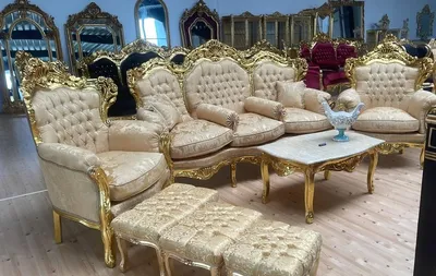 Zdjęcie produktu dla Casa Padrino Barokowy zestaw do salonu złoty wzór / złoto - 1 barokowa sofa i 2 barokowe fotele - Meble do salonu w stylu barokowym - Meble w stylu barokowym - Meble do salonu w stylu barokowym