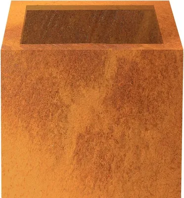 Zdjęcie produktu dla Kwadratowa doniczka Exclusive Line Nora, 50 x 50 x 50 cm, metal, czerwono-brązowa