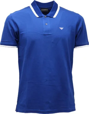 Obrázok produktu pre 1099AH EMPORIO ARMANI kráľovská modrá bavlnená polokošeľa pánska