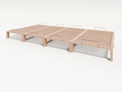 Produktbild von Gigapur G56 XXL Massivholzbett 370x200 cm Kiefer Modul-Bett mit Lattenrost