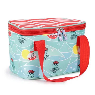 Produktbild von Milk&Moo Lunchbox | Isolierte Lunchtasche | Brotdose | Kühltasche | wasserfest Lunchbag | Kinder Brotbeutel | Lunch Tasche für Grundschule, Kita, Kindergarten | Türkis /Rot
