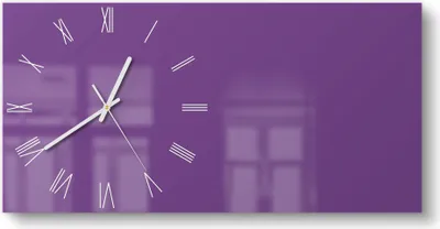 Produktbild von DEQORI Glasuhr 60x30 cm Römisch 'Violett' Wanduhr Glas Uhr Design leise Küchenuhr