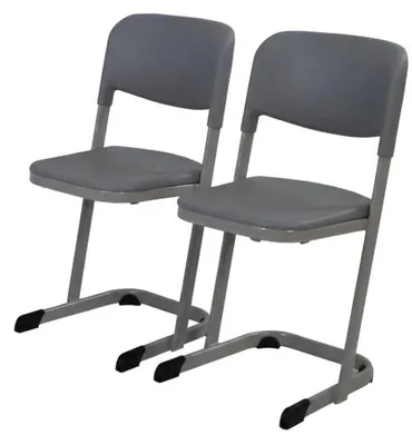 Zdjęcie produktu dla Zestaw szkolny: nowoczesny, ergonomiczny, szary. Stół i krzesło szkolne, dwuosobowy