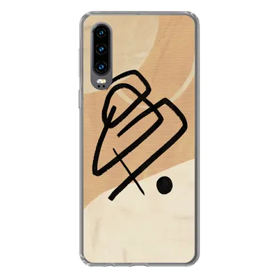 Produktbild von MuchoWow® Handyhülle Schutzhülle Hülle für Huawei P30 Schwarz - Design - Braun Silikon Softcase Handy Hülle - Kartenbesitzer