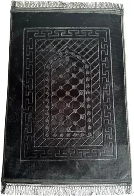 Produktbild von Gebetsteppich Weich Seccade Sejjade Rutschfest Namazlik Islamic Prayer Rug 80x120 cm, Schwarz