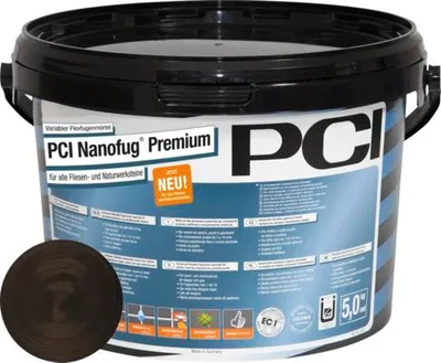 Produktbild von PCI Nanofug® Premium Variabler Flexfugenmörtel für alle Fliesen und Natursteine dunkelbraun 5 kg
