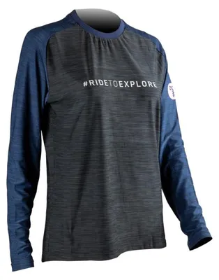 Image de Maillot de vélo à manches longues PELLS Zone Lady, noir/bleu - Taille XS