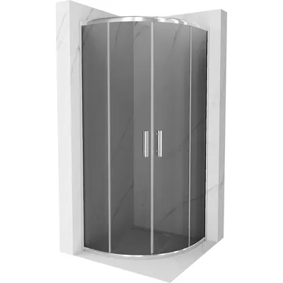 Obrázek produktu pro Mexen Rio půlkruhový sprchový kout 80 x 80 cm, Grafitově černá, Chromovaná - 863-080-080-01-40