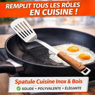 Image de Spatule de Cuisine en Acier Inoxydable – 37x8cm