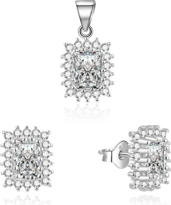 Produktbild von Elegantes Schmuckset mit Zirkonen TAGSET197 (Anhänger, Ohrringe)