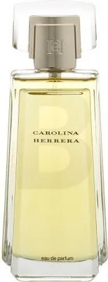 A studio shot of a Carolina Herrera perfume bottle.