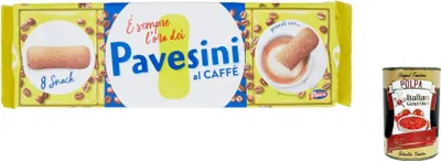 Produktbild von 12x Pavesi Pavesini Kekse Kaffee Biscuits 200 g cookies Coffee kuchen + Italian goumet polpa 400g