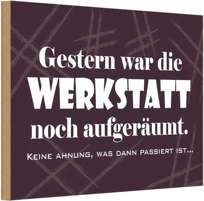 Produktbild von vianmo Holzschild 20x30 cm Gestern war Werkstatt aufgeräumt Auto Garage