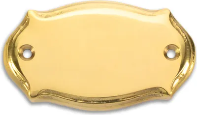 Produktbild von Metallschild »Messingschild, oval geschwungen - 86 x 48 x 6 mm - Form A«, Messing, oval geschwungen, Innen- und Außenbereich