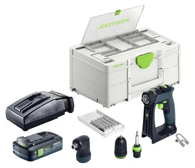 Obrázok produktu pre Akumulátorový vŕtací skrutkovač Festool CXS 18-Basic-Set 18 V 40 Nm bez kefiek + 1x akumulátor 4,0 Ah + rýchlonabíjačka + systainer