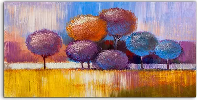 Produktbild von Coloray - Glasbild - 120x60 cm - Wandbild - Glasbilder - Natur Landschaft Malerei Roter Baum